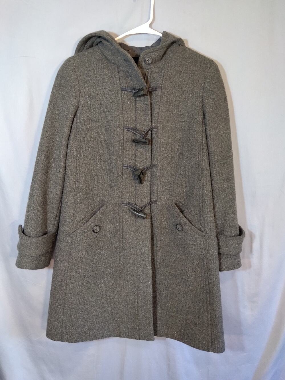 Talbots gray hooded coat